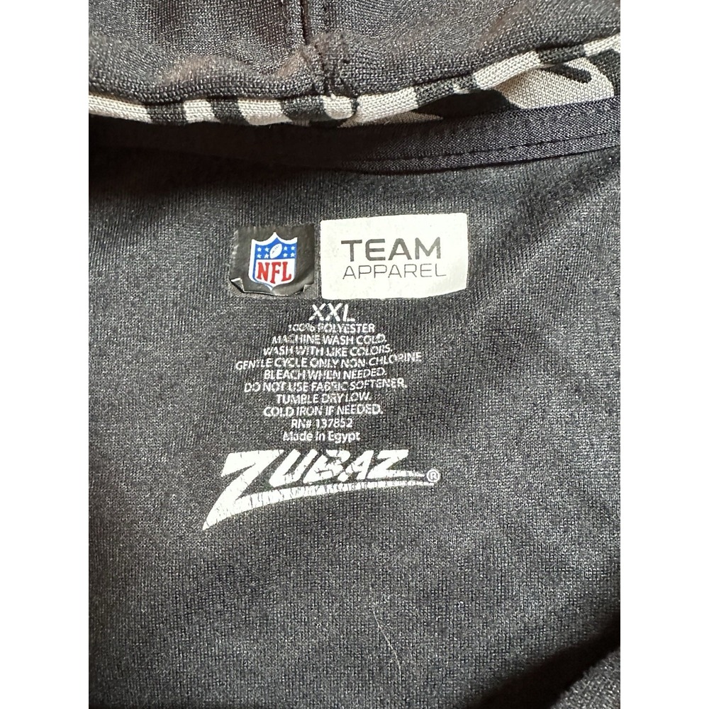 Zubaz Mens 2XL New York Giants Black Pullover Hoodie Zebra Print NFL - Picture 2 of 8